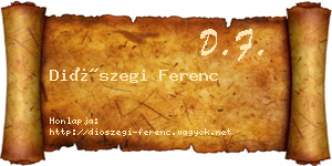 Diószegi Ferenc névjegykártya
