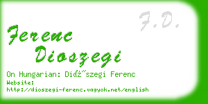 ferenc dioszegi business card