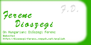 ferenc dioszegi business card